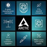 ARCTIC Liquid Freezer II 420 A-RGB - Multi-compatible all-in-one CPU AIO water cooler with A-RGB, compatible with Intel & AMD, efficient PWM-controlled pump, fan speed 200-1900 RPM - Black - Image 6