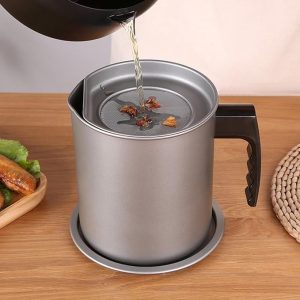Stainless Steel Oil Filter Household Oil Pot with Lid - Image 2