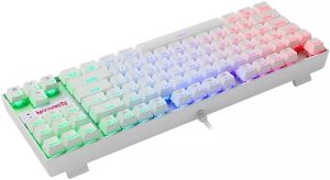 Redragon K552 RGB LED Backlit Wired Mechanical Gaming Arabic Keyboard White - Image 3