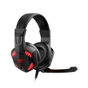 Gaming Headset Wired  High magnetic 40mm speaker, with strong sounding Quality Adjustable single-Head Beam. Havit H2032D-Black-RED   H2032D - Image 4