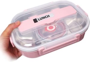 Stainless Steel Lunch Box, Thermal Insulation Bento Lunch box with Soup Bowl, Spoon & Fork - Image 5