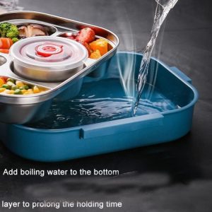 Stainless Steel Lunch Box, Thermal Insulation Bento Lunch box with Soup Bowl, Spoon & Fork - Image 4