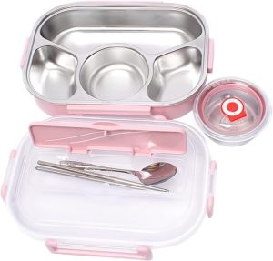 Stainless Steel Lunch Box, Thermal Insulation Bento Lunch box with Soup Bowl, Spoon & Fork - Image 8
