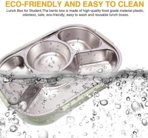 Stainless Steel Lunch Box, Thermal Insulation Bento Lunch box with Soup Bowl, Spoon & Fork - Image 6