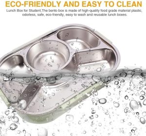 Stainless Steel Lunch Box, Thermal Insulation Bento Lunch box with Soup Bowl, Spoon & Fork - Image 2