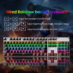 Gaming Keyboard RGB Backlight Wired Mechanical Blue Switch 104 Keys. - Image 5