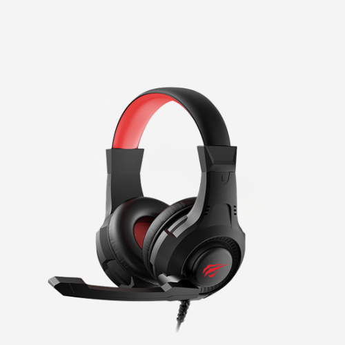 Gaming Headset Wired  High magnetic 40mm speaker, with strong sounding Quality Adjustable single-Head Beam. Havit H2032D-Black-RED   H2032D