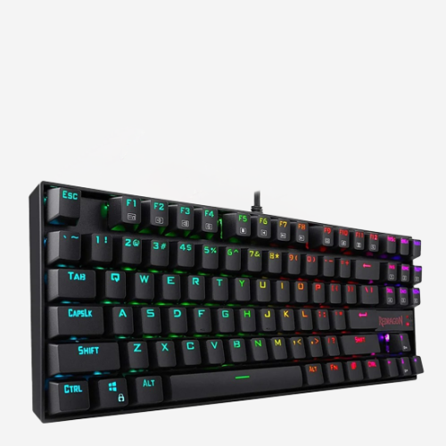 Gaming Keyboard RGB Backlight Wired Mechanical Blue Switch 87 Keys.