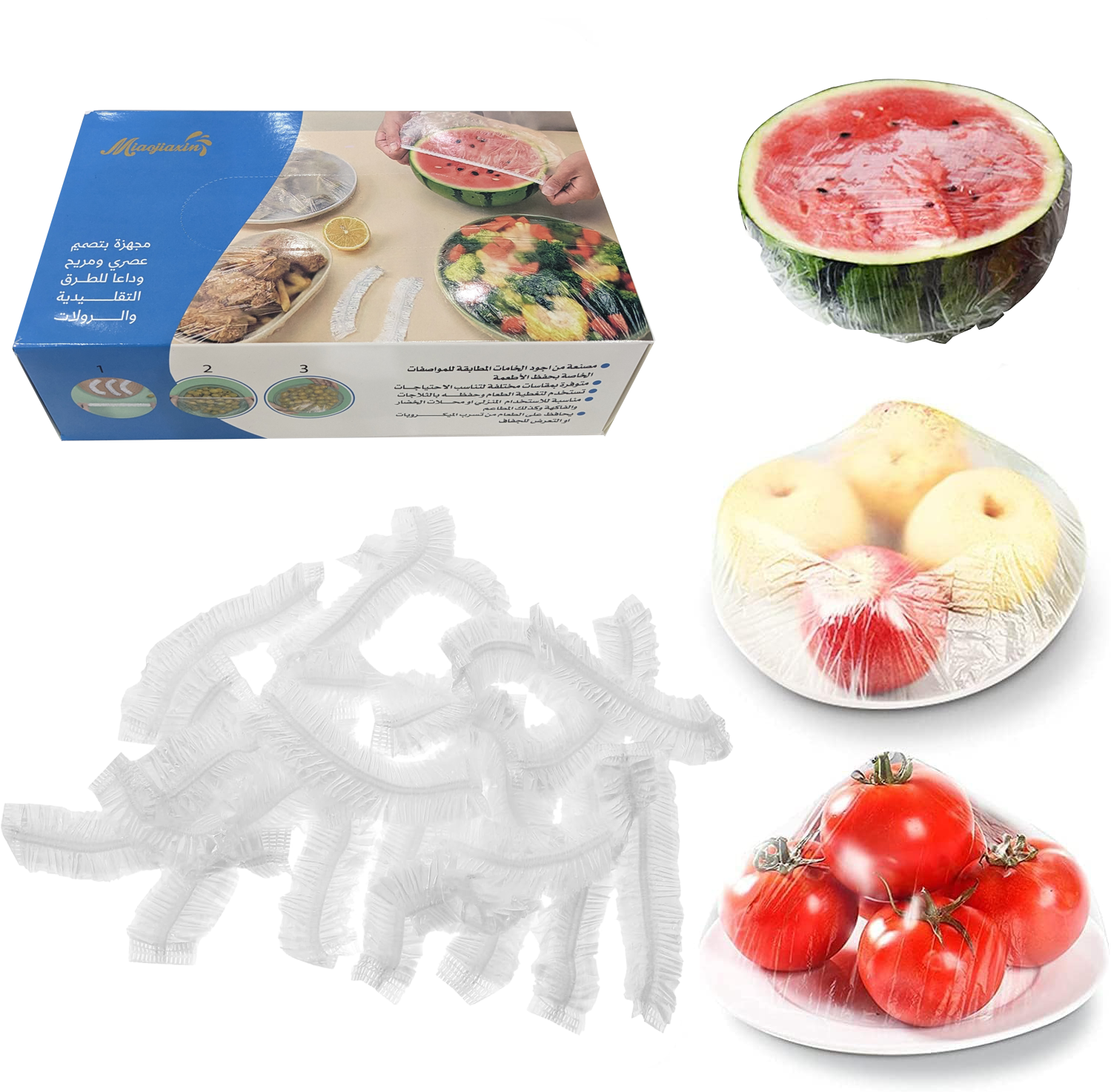 plastic cover Fresh Keeping Bags Food Cover 200PCS, Reusable Bowl Covers Stretch Lids for Containers - Image 1