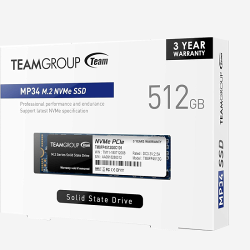 Team Group MP34 - Solid-State-Disk - 512 GB - PCI Express 3.0 x4 (NVMe)