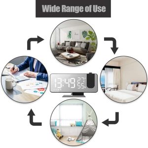 Digital Projection Alarm Clock with Mirror Surface - Image 9