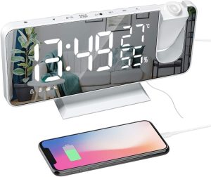Digital Projection Alarm Clock with Mirror Surface - Image 2