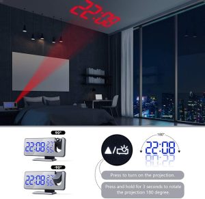 Digital Projection Alarm Clock with Mirror Surface - Image 7