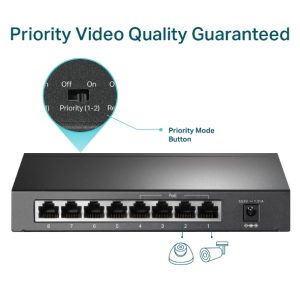 TP Link 8 Port 100MBPS Desktop Switch with 4 Port PoE Black TL-SF1008P