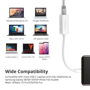 Tronsmart CTL01 USB-C 3.1 Male To RJ45 Gigabit LAN Adapter