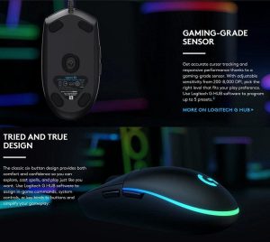 Logitech G102 Lightsync Gaming Mouse Sensor 8000 Dpi - Full-Spectrum RGB 16.8 Million - Image 4