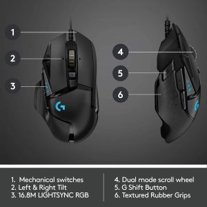 Logitech G502 HERO Gaming Mouse with Sensor  5 Adjustable Weights, Balance Tuning) | - Image 6