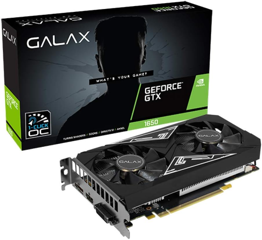 Galax GeForce® GTX 1650 EX Plus Galax GeForce® GTX 1650 EX Plus (1-Click OC) 4GB GDDR6 128-bit Graphics Card with DP/HDMI/DVI-D - Nvidia GTX 1650 4GB GDDR6 GPU - Image 1