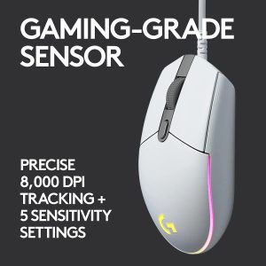 Logitech G102 LightSync RGB Lighting 6 Programable buttons Wired Gaming Mouse (White) | 910-005824 / 910-005809 - Image 2