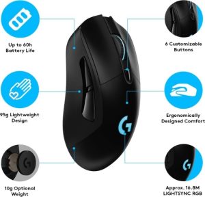Logitech G703 Lightspeed Wireless Gaming Mouse ,with Hero Sensor - Image 2