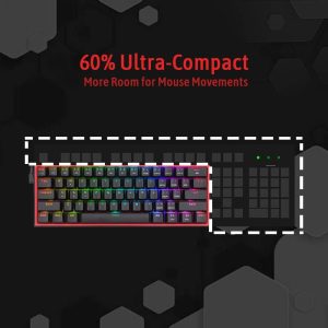 Redragon Fizz K617 - 60% Wired Mechanical gaming Keyboard Black (Red Switches) - Image 2