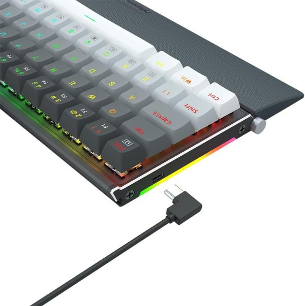 Redragon K641G-Gw-Rgb  Mechanic Gamer Shaco Rgb Switch Brown  Keyboard Black and Grey - Image 7