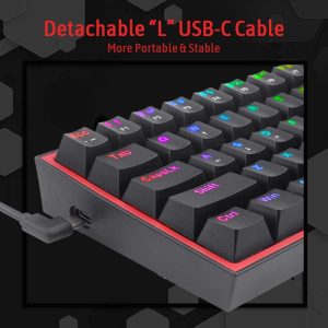 Redragon Fizz K617 - 60% Wired Mechanical gaming Keyboard Black (Red Switches) - Image 6