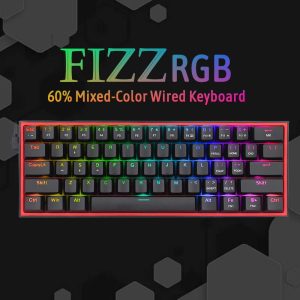 Redragon Fizz K617 - 60% Wired Mechanical gaming Keyboard Black (Red Switches) - Image 3