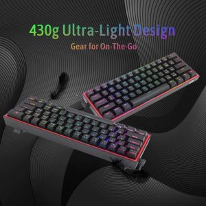 Redragon Fizz K617 - 60% Wired Mechanical gaming Keyboard Black (Red Switches) - Image 5