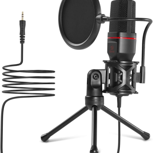 Redragon GM100 Professional Studio Condenser Microhone Computer PC MC Kit with 3.5mm