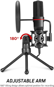 Redragon GM100 Professional Studio Condenser Microhone Computer PC MC Kit with 3.5mm - Image 7