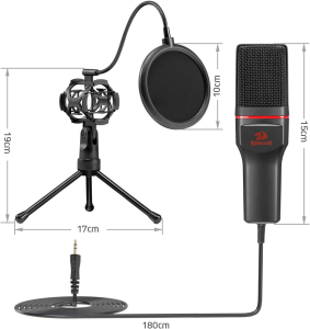 Redragon GM100 Professional Studio Condenser Microhone Computer PC MC Kit with 3.5mm - Image 4