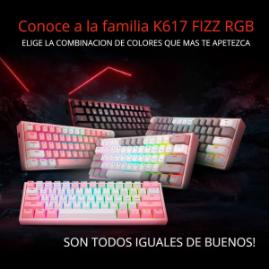 Redragon K617 Fizz 60% Wired RGB Gaming Keyboard White/Pink - Image 6