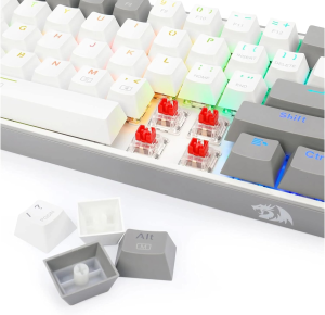 Redragon K617 Fizz 60% Wired RGB Gaming Keyboard Red White/Grey - Image 4